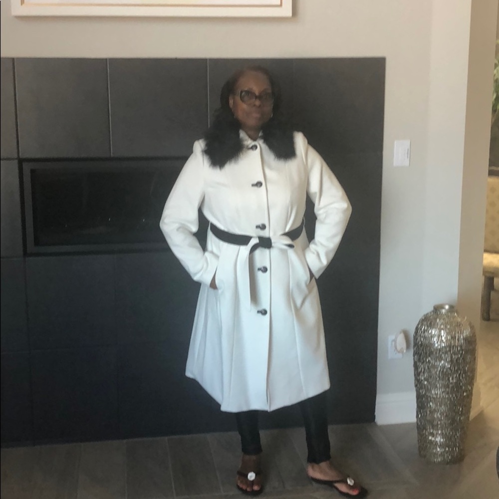 Cream full length coat